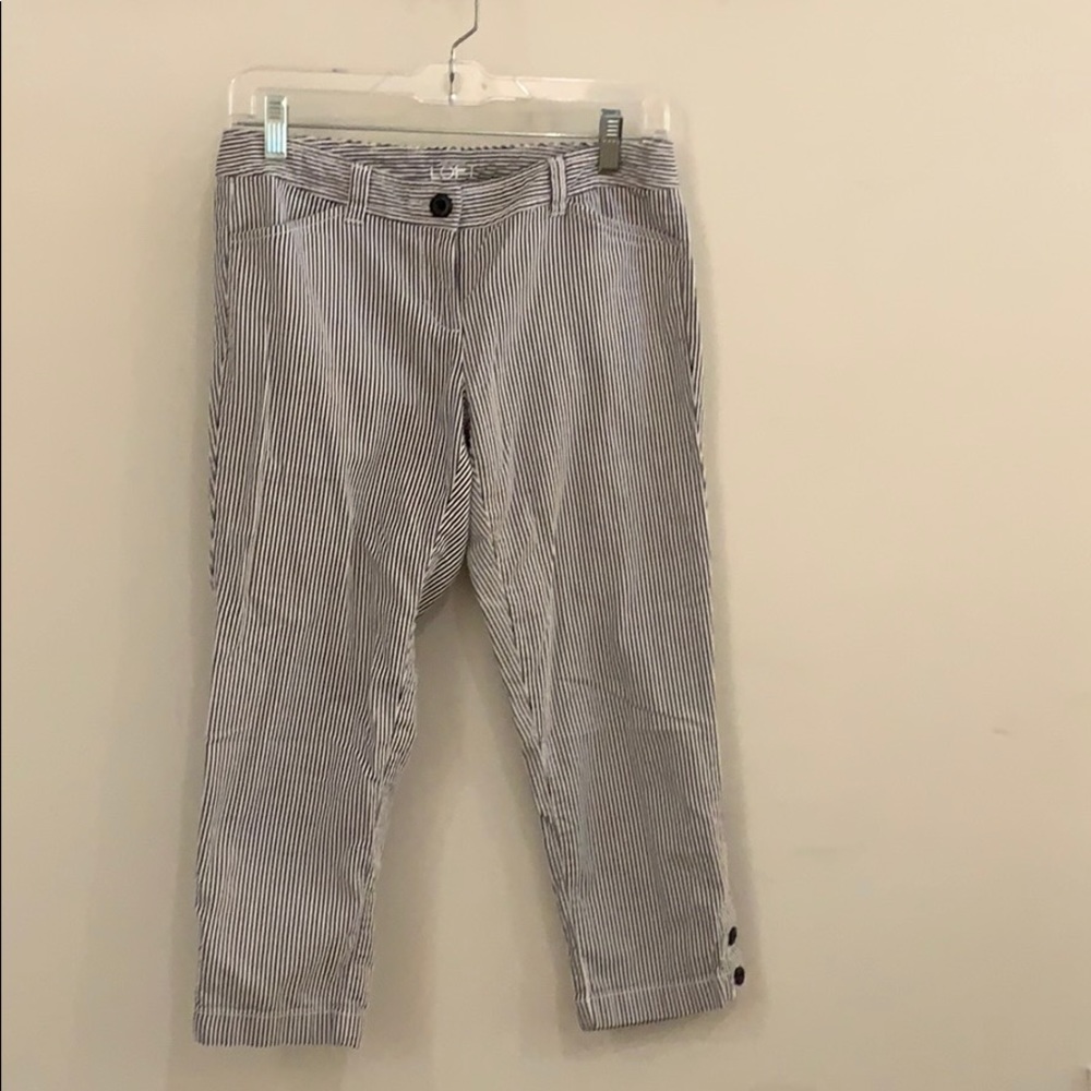 Seersucker crop pants